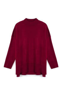 Maglione basic a collo alto in maglia
