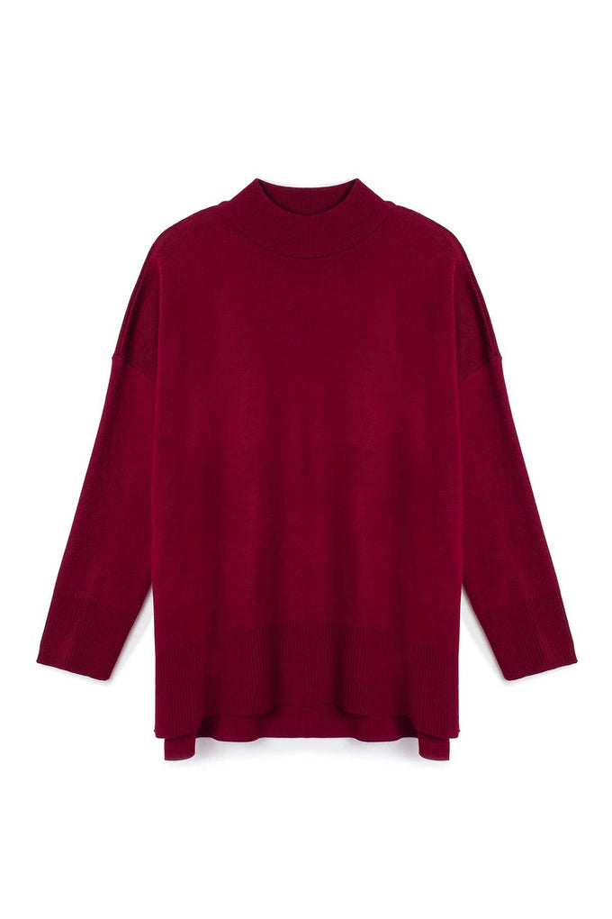 Maglione basic a collo alto in maglia