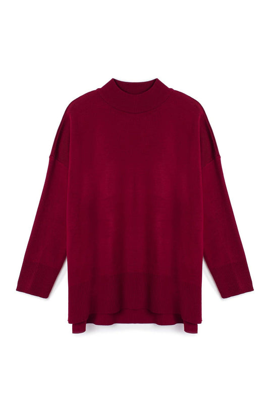 Maglione basic a collo alto in maglia