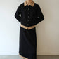 Completo camicia e gonna lunga in cotone strutturato