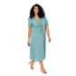 Abito estivo lungo curvy in cotone e lino con maniche corte