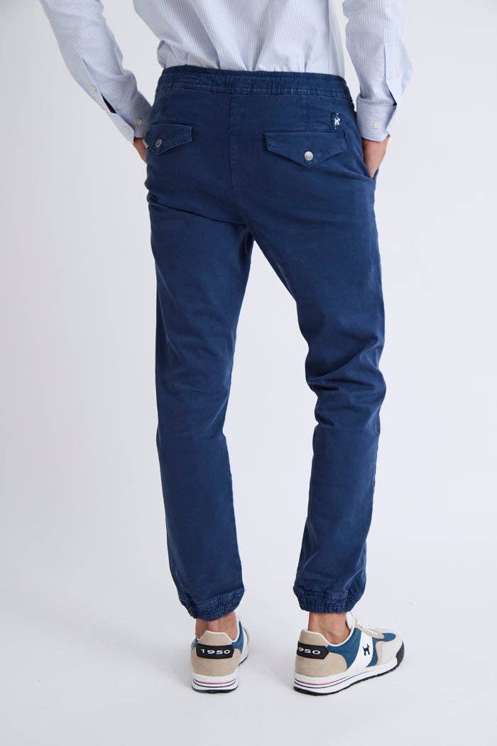 Pantaloni jogger con vita elastica e fondo con polsino