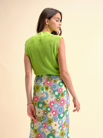 Gilet lungo in maglia di cotone