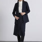 Gonna midi gessata blu navy