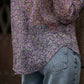 Blusa floreale lilla con fiocco