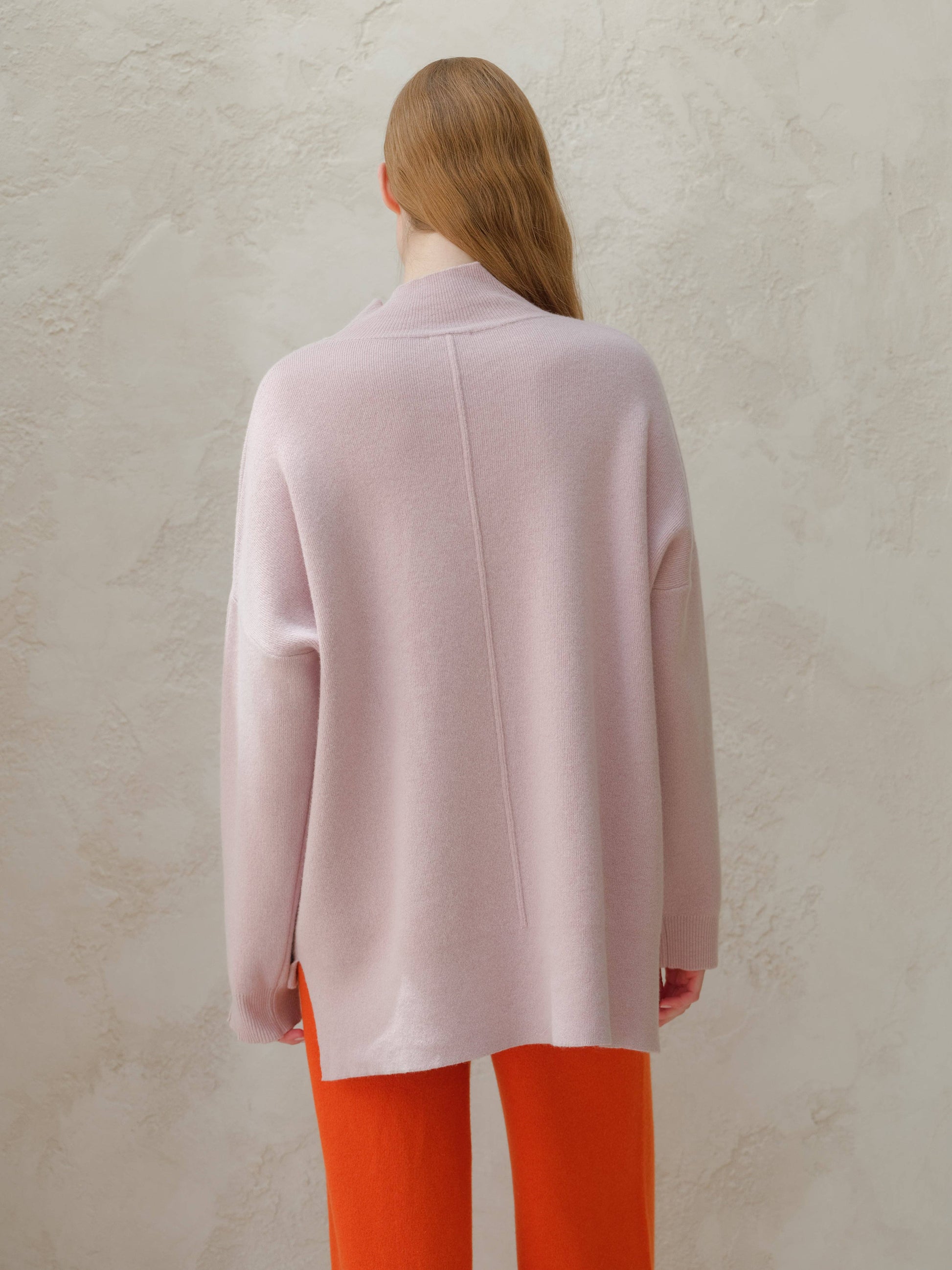 Maglione dolcevita ampio in misto cashmere