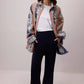 Pantaloni palazzo blu navy a vita elasticizzata