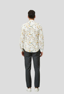 Camicia slim fit elasticizzata con stampa bubbles