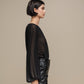 Blusa donna in chiffon nero