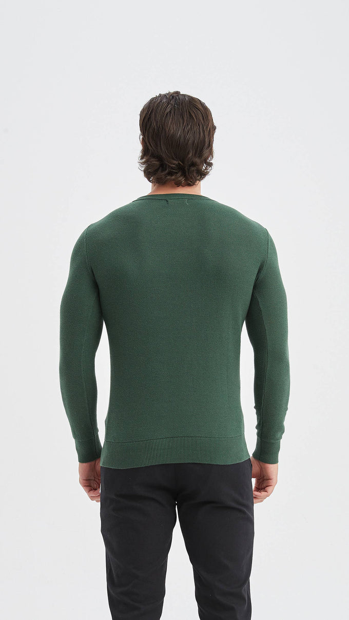 Felpa girocollo in cotone piqué verde menta
