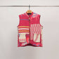 Gilet trapuntato smanicato con stampa cavalli