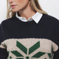 Maglione jacquard con maniche a palloncino