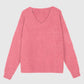 Maglione Lenoli rosa con scollo a V