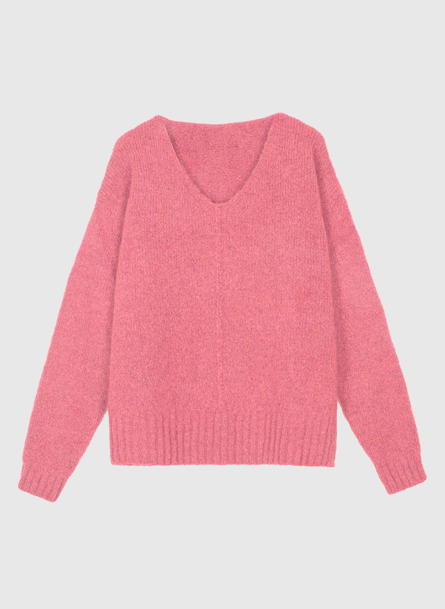 Maglione Lenoli rosa con scollo a V
