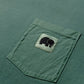 T-shirt tinta a pigmento verde con taschino