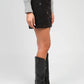 Gonna mini Romie in pizzo nero con ricami gioiello