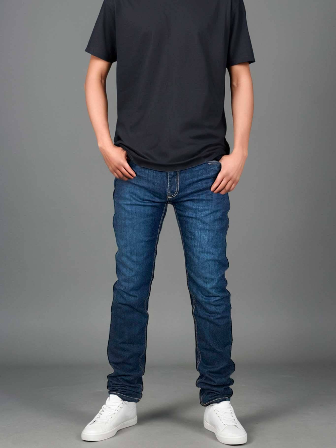 Jeans da uomo lavaggio scuro elasticizzati