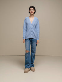 Cardigan in maglia con scollo a V e bottoni