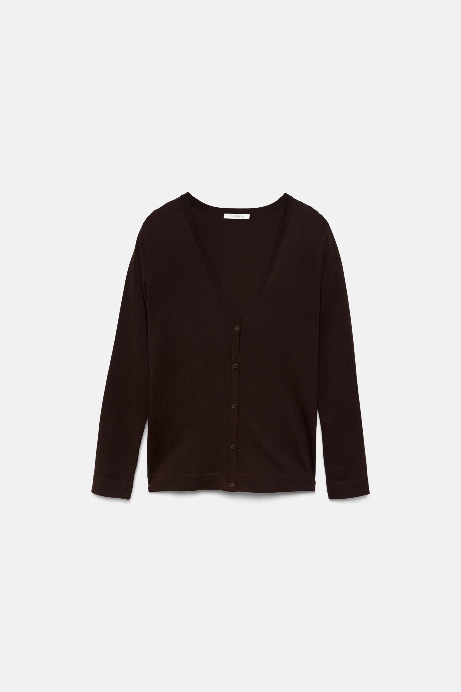 Cardigan in maglia rasata con scollo a V
