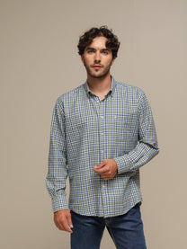 Camicia uomo a quadri in cotone misto