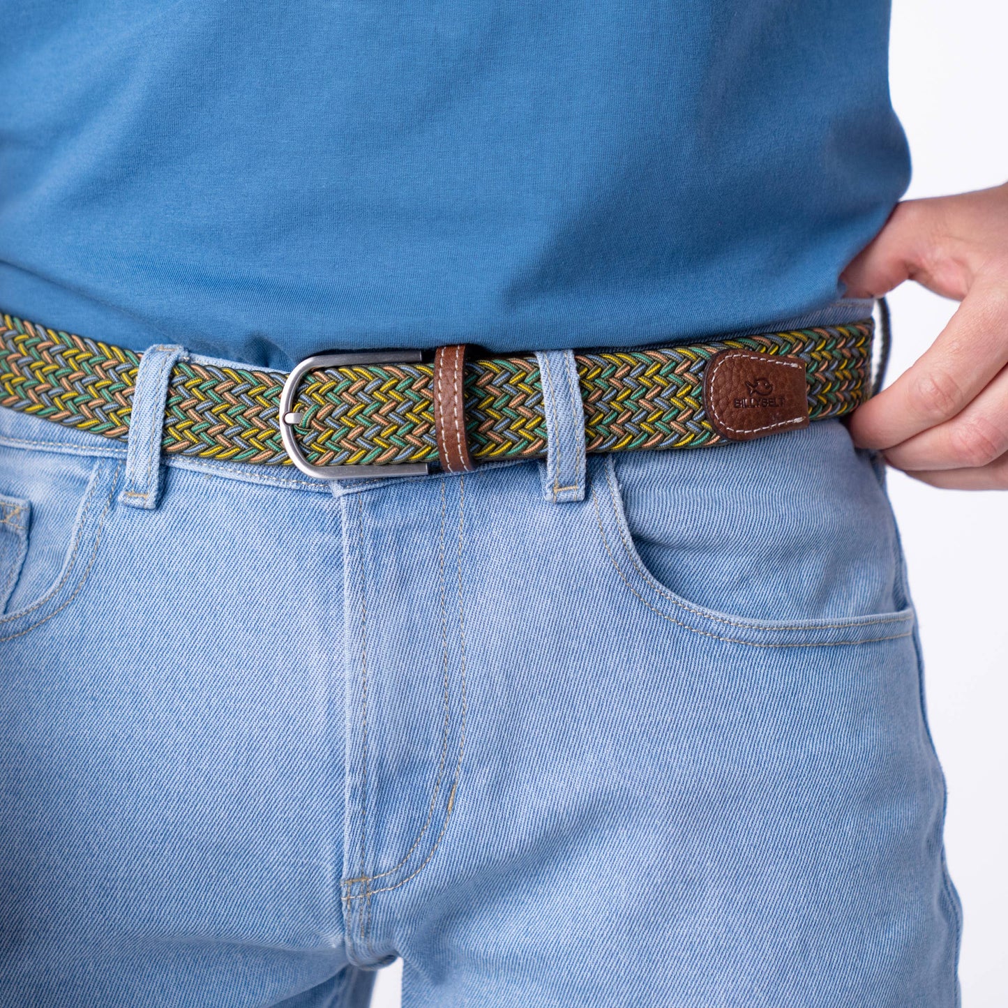 Cintura elastica intrecciata multicolore Belfast