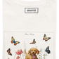 T-shirt unisex in cotone biologico con stampa cuccioli e farfalle