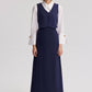 Gilet in cotone testurizzato con bottoni blu navy