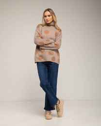 Maglione girocollo a righe metallizzate blu navy