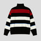 Maglione tunica a righe con collo alto
