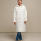 Cappotto trapuntato lungo con cappuccio