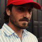 Cappellino snapback rosso in cotone organico con logo ricamato