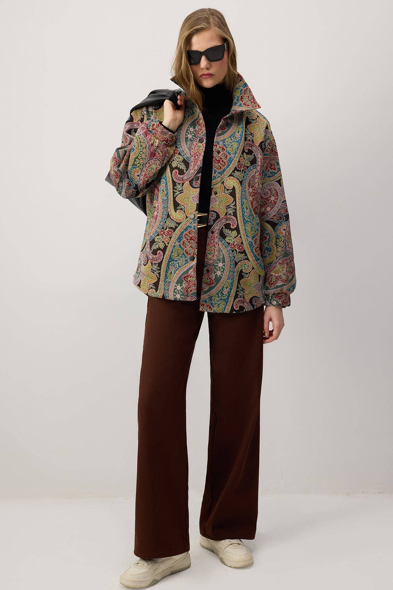 Giacca bomber fantasia paisley multicolor