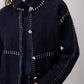 Cardigan Rashed a Contrasto