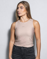 Top beige antimacchia in lycra