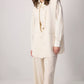 Gilet in misto lino con dettagli di perle