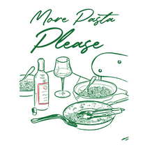 T-shirt unisex in cotone biologico "More Pasta Please"