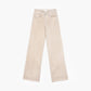 Jeans beige a vita alta a gamba dritta