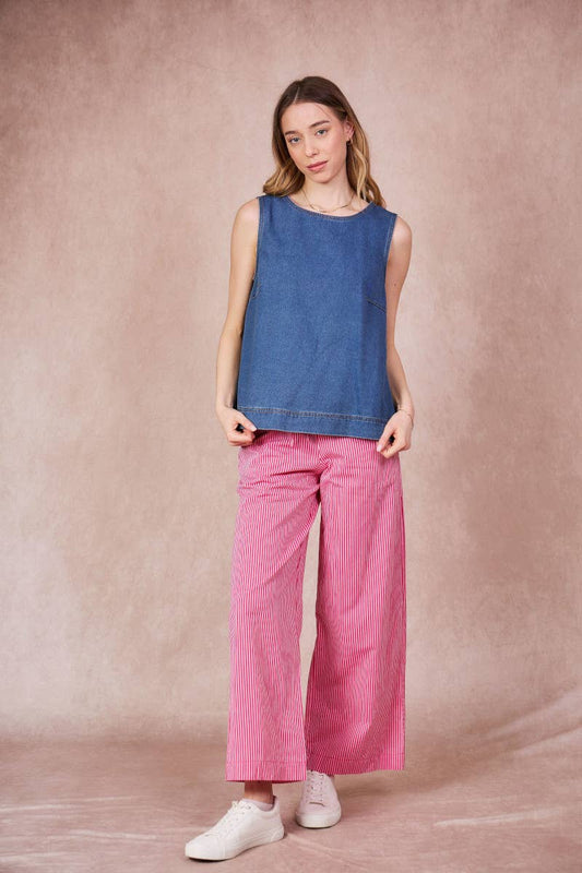 Top in denim Ariette da donna