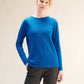 Maglia girocollo in misto cashmere con scollo curl