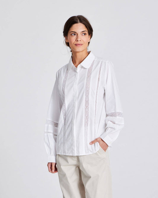 Camicia Hanne in popeline di cotone bianco
