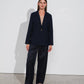 Blazer classico con rever in misto viscosa elasticizzato