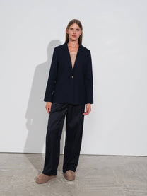 Blazer classico con rever in misto viscosa elasticizzato