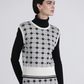 Gilet in maglia jacquard bicolore