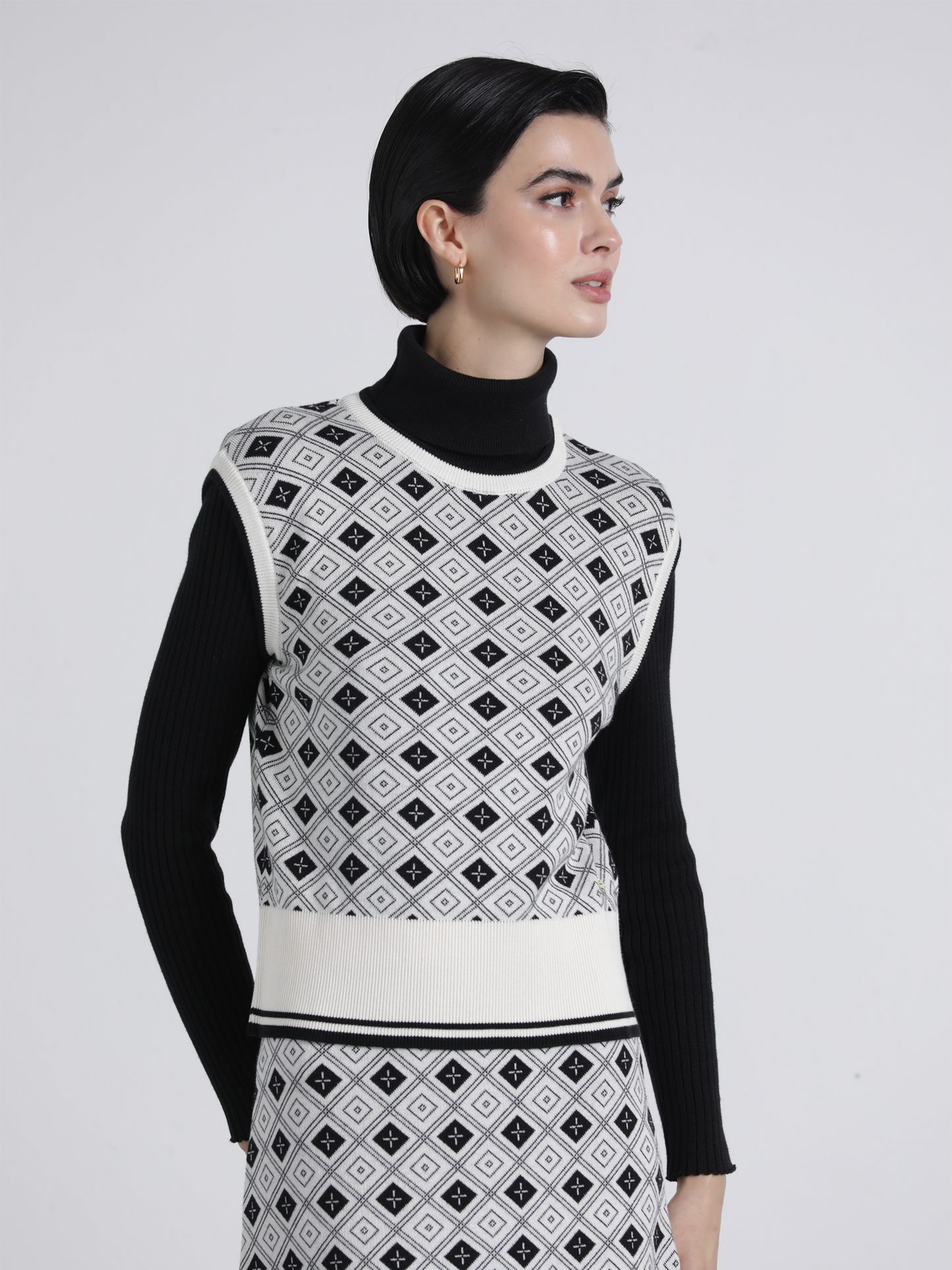 Gilet in maglia jacquard bicolore