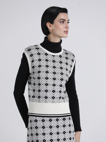 Gilet in maglia jacquard bicolore