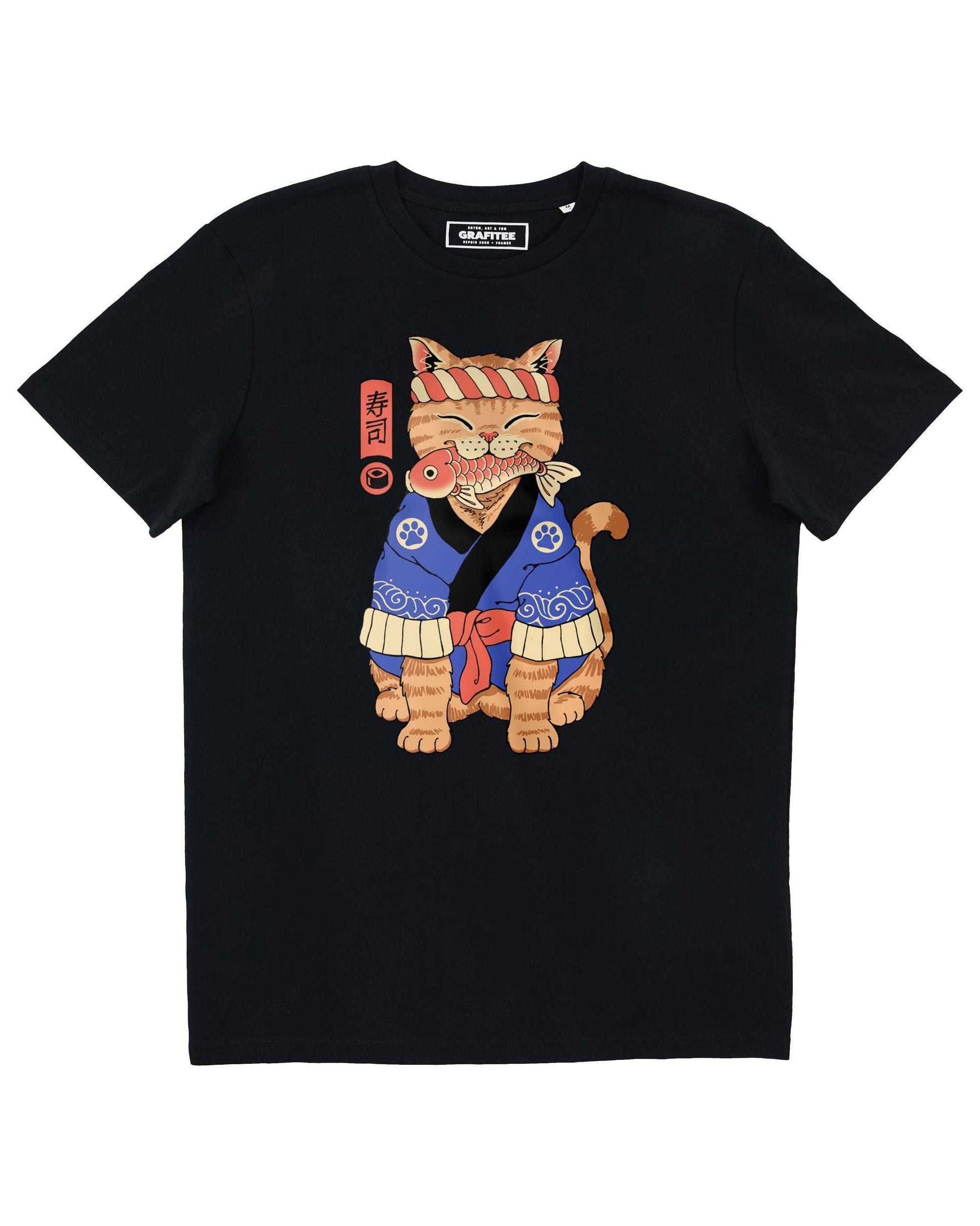 T-shirt Sushi Meowster con gatto maestro di sushi
