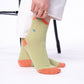 Calzini vintage in cotone pettinato verde menta con glitter