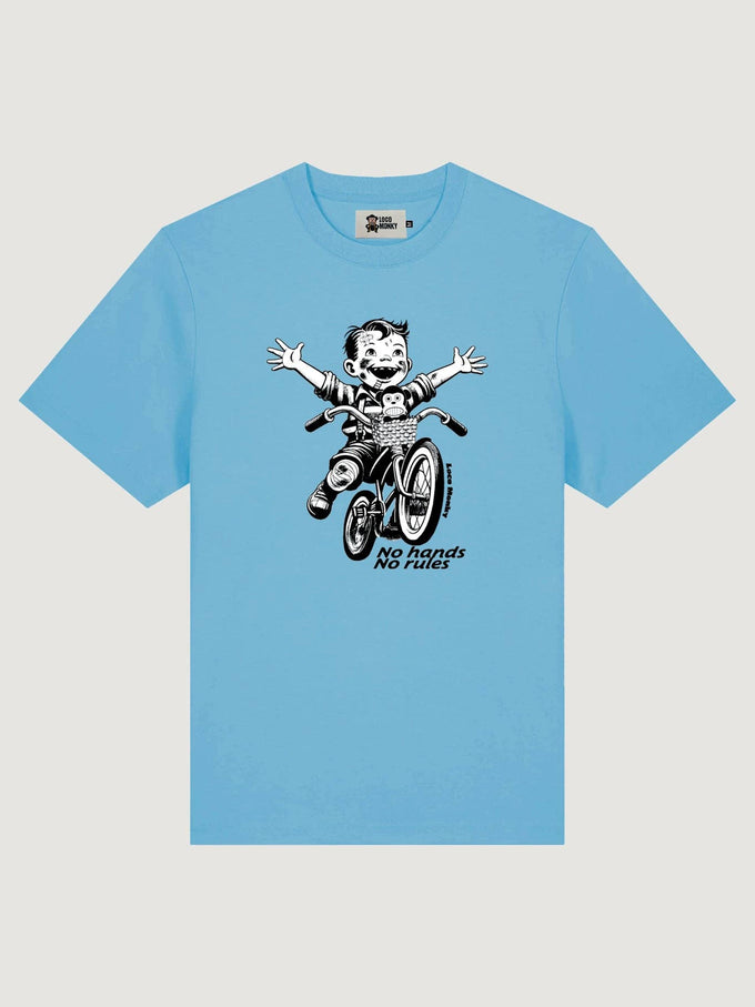 T-shirt Streetwear "No Rules" in Blu Cielo