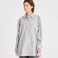 Camicia lunga a righe in popeline di cotone biologico