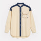 Camicia a contrasto in misto lino